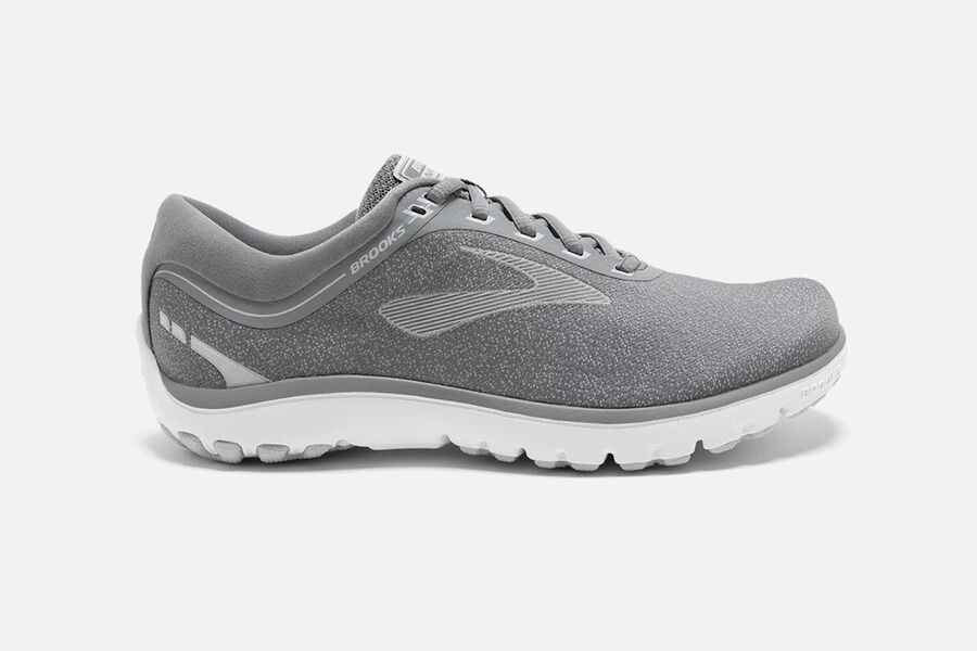 Brooks Women's PureFlow 7 Road Running Shoes Grey/White BDKX-35924